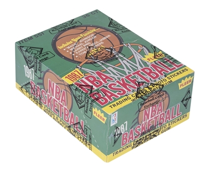 1987-88 Fleer Basketball Unopened Wax Box (36 Packs) - BBCE Certified 